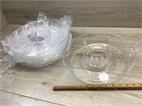4 CLEAR CHIP AND DIP BOWLS