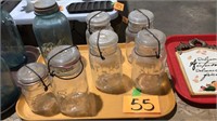 Tray of Atlas and Ball glass jars