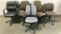 (9) Assorted Rolling Office Chairs