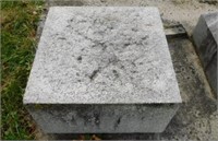 Engraved granite headstone base 20"W x 20"D x 11"H