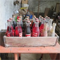 Asst. Soda Bottles & Wooden Crate