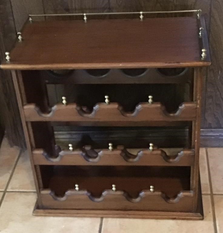 VINTAGE WOOD WINE HOLDER STAND