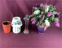 Flower Arrangement In Vase, Clear Glass Vase,