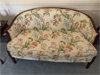 Floral settee with wood trim and legs matches #25