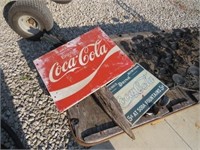 Vintage Coca-Cola Sign & a Re-Pop Sign