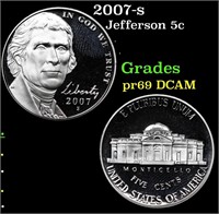 Proof 2007-s Jefferson Nickel 5c Grades GEM++ Proo