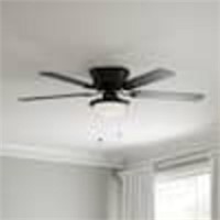 Hugger 52 In. Led Indoor Black Ceiling Fan With