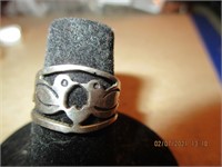 925 Silver Ring w/Lovebirds-2.3 g