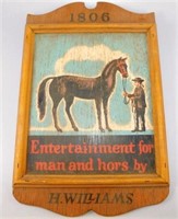 347/37 Small Wooden Tavern Sign 1806 Entertainment