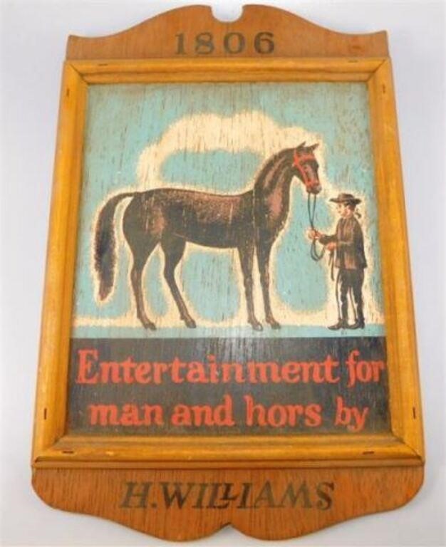 347/37 Small Wooden Tavern Sign 1806 Entertainment