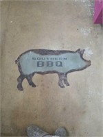 Southern bbq metal pig sign. Measures 2ft 8in x