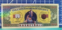 Basketball million dollar banknote