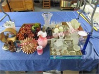 lot of various frosted glass -vintage fruit -etc
