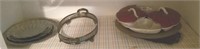 GROUP LOT- SERVING DISHES, SILVER PLATE, CHIP AND