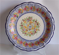 Vintage Art Signed Pottery Plater 13"