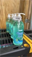 Four bottles of hand sanitizer