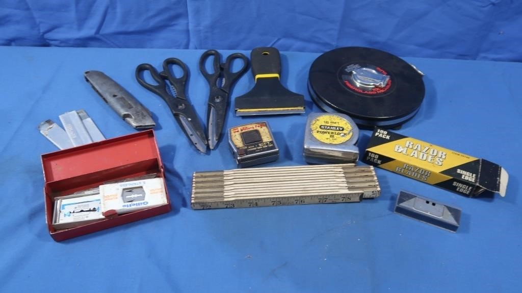 Tape Measures, Utility Knife, Blades, Scissors