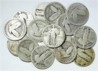 15-STANDING LIBERTY QUARTERS