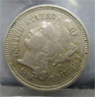 1868 3 Cent nickel.