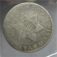 1853 3 Cent silver.