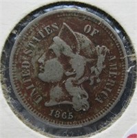 1865 3 Cent nickel.