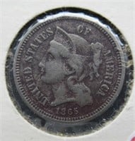 1865 3 Cent nickel.
