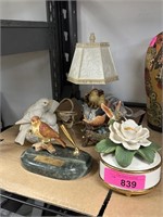 LOT OF MISC BRD FIGURINES / LAMP