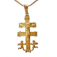 Cross Of Caravaca Pendant 18k Yellow Gold