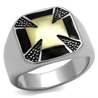 Two-tone Gold-ion Cross Designer Ring