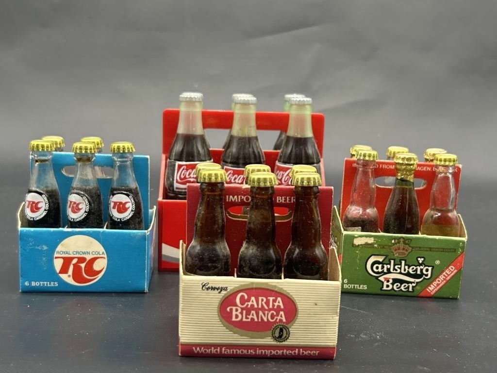 (4) Miniature 6-Packs of Beer & Soda
