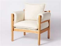 Arbon Wood Dowel Accent Chair with Cushion Arms