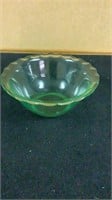 Vintage Green Glass Scalloped Dish