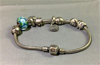Chamilla sterling silver bracelet with charms