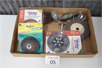 Assortment of Brushes & Grinding Wheel