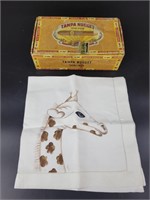 Vtg Hand Painted Napkin & Cigar Box