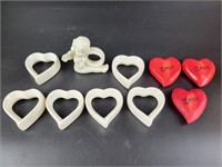 Ceramic Napkin Holders & Wooden Hearts