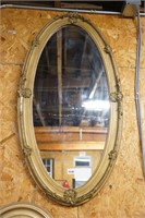 Oval Gilded 1920's Mirror