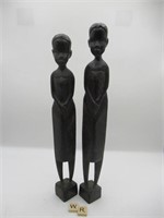 PAIR OF AFRICAN CARVED STATUES