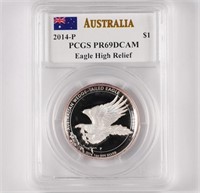 2014 Proof 1oz Silver Wedge-Tail  PCGS PR69 DCAM