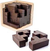 3D Wooden Brain Teaser Puzzle-Age 6+