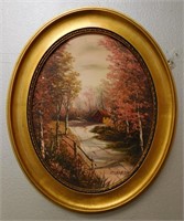 J Collazzi Landscape Oil on Canvas Painting
