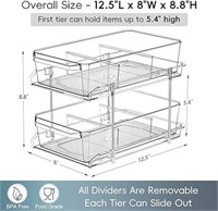 ULN - 2 Set, 2 Tier Clear Organizer with Dividers