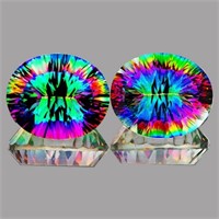 Natural Rainbow Mystic Quartz Pair {Flawless-VVS1}