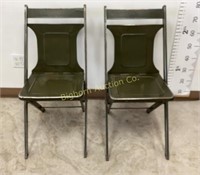 Metal Folding Chairs 2pc lot