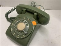 Vntg Rotary Phone - Green