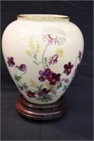 GERMAN VASE-  HAND PAINTED ON STAND - 7.25"