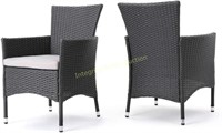 Grey Wicker Chair Set of 2