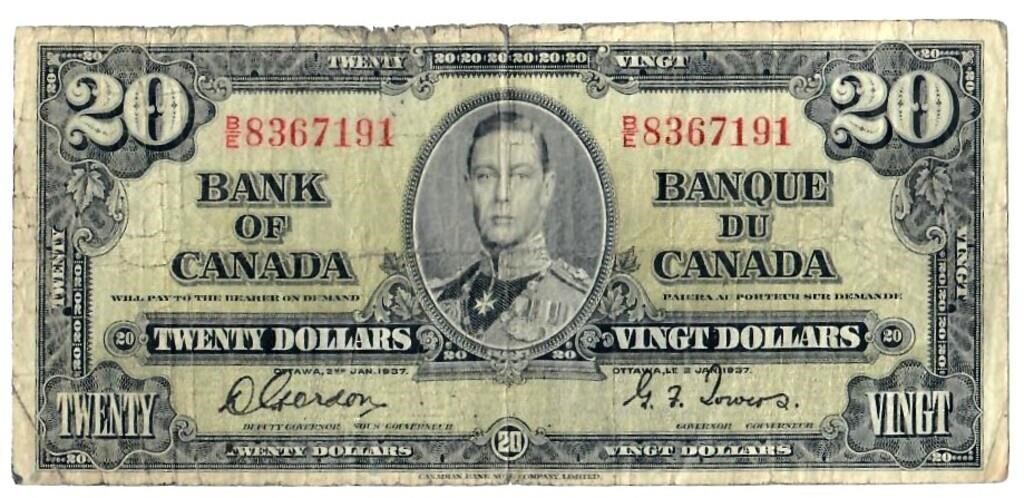 1937 Canada $20 Bank Note