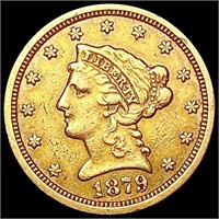 1879-S $2.50 Gold Quarter Eagle NEARLY