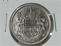 Canada 1943 50 Cents Silver